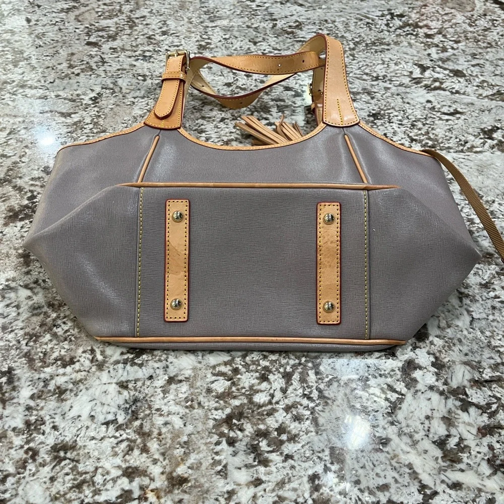 Dooney & Bourke Gray and Tan Shoulder Bag - Picture 10 of 16